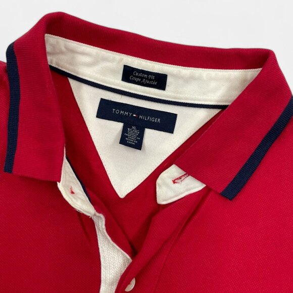 Tommy Hilfiger  Vintage 1990's New York Crest Long Sleeve Rugby Shirt Men's XL - Picture 4 of 9